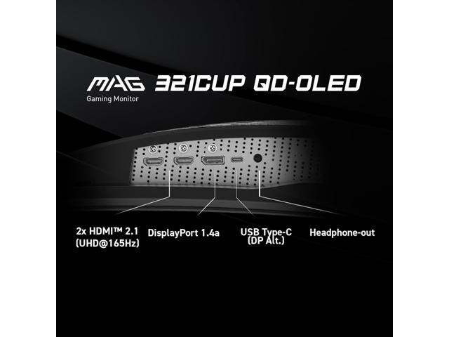 MSI - MAG 321CUP QD-OLED 32" 3840x2160 (DQHD) Curved OLED Quantum Dot Monitor 165Hz 0.03ms(GTG) HDR400 Type-C DisplayPort HDMI - Black - image 9