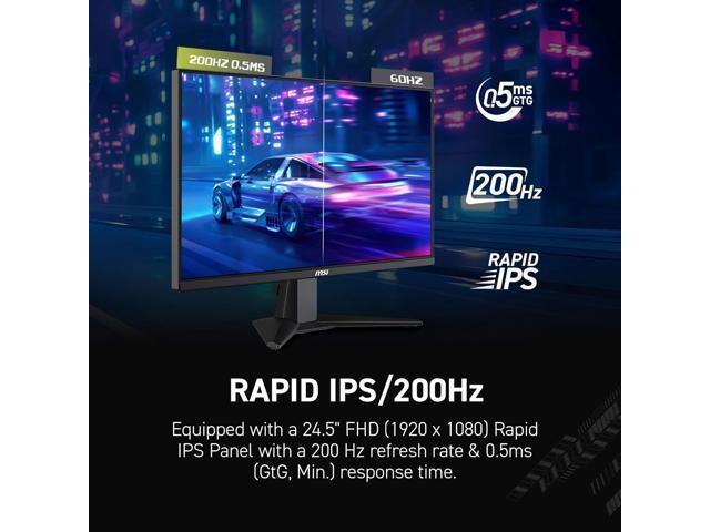 MSI - MAG 255F E20 24" Rapid IPS LCD FHD 200Hz 0.5ms Adaptive sync Gaming Monitor with HDR Ready(DisplayPort, HDMI) - Metallic Black - image 9