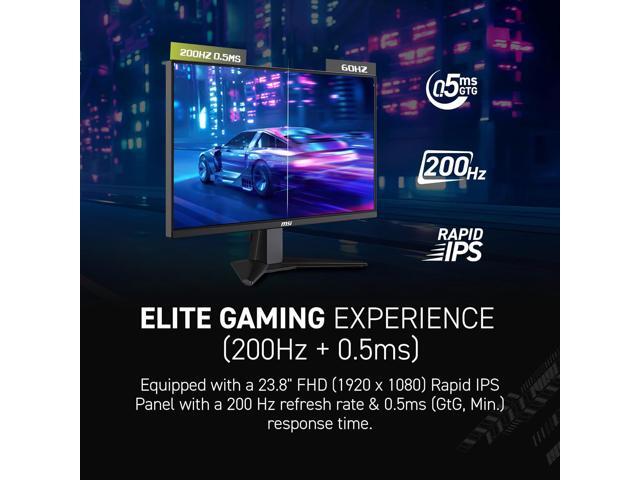 MSI - MAG 244F 24" Rapid IPS LCD FHD 200Hz 0.5ms Adaptive Sync Gaming Monitor with HDR Ready(DisplayPort, HDMI) - Metallic Black - image 9