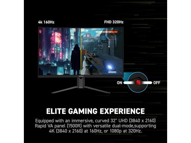 MSI - MAG 321CUPDF 32" UHD Dual Freq.(UHD:160Hz/FHD:320) 1ms Adaptive Sync Gaming Monitor (DisplayPort, HDMI, USB-C) - Metallic Black - image 6