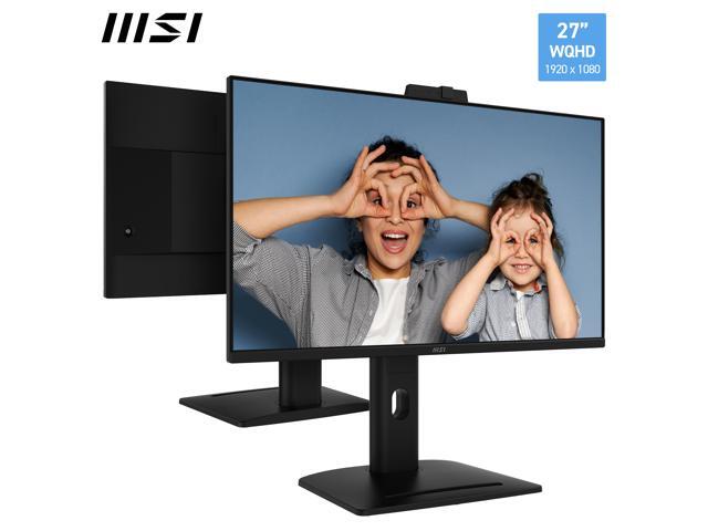MSI PRO MP275QPDG, 27' IPS, QHD, 100hz, Height Adj. stand, Speaker, Webcam, Ethernet Interface - 1x LAN Port (1Gbps)