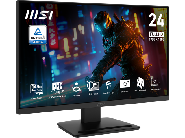 MSI - PRO MP243L E14 24" FHD IPS 144Hz 1ms Adaptive-Sync HDR Ready (HDMI,VGA) - Matte Black - image 4