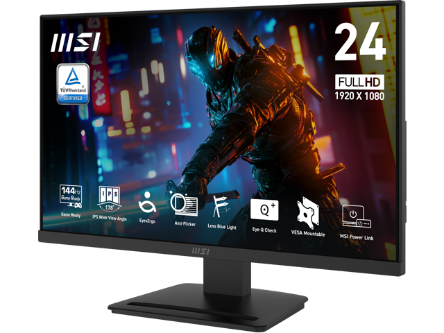 MSI - PRO MP243L E14 24" FHD IPS 144Hz 1ms Adaptive-Sync HDR Ready (HDMI,VGA) - Matte Black - image 5