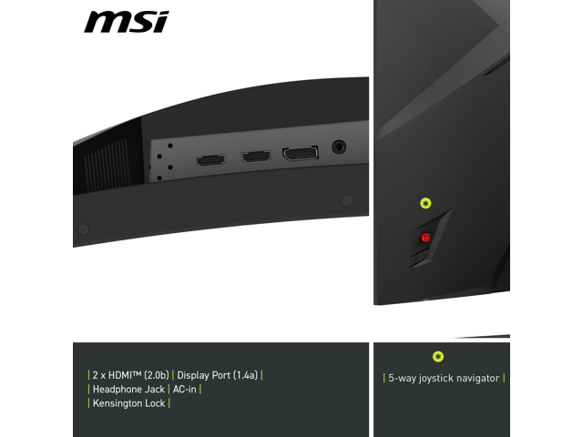 MSI - MAG 321CQF E18 32" Rapid VA LCD Curved QHD 180Hz 0.5ms FreeSync Gaming Monitor with HDR ready(DIsplayPort, HDMI) - Black - image 6