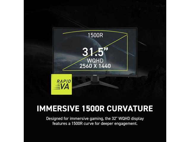 MSI - MAG 321CQF E18 32" Rapid VA LCD Curved QHD 180Hz 0.5ms FreeSync Gaming Monitor with HDR ready(DIsplayPort, HDMI) - Black - image 8