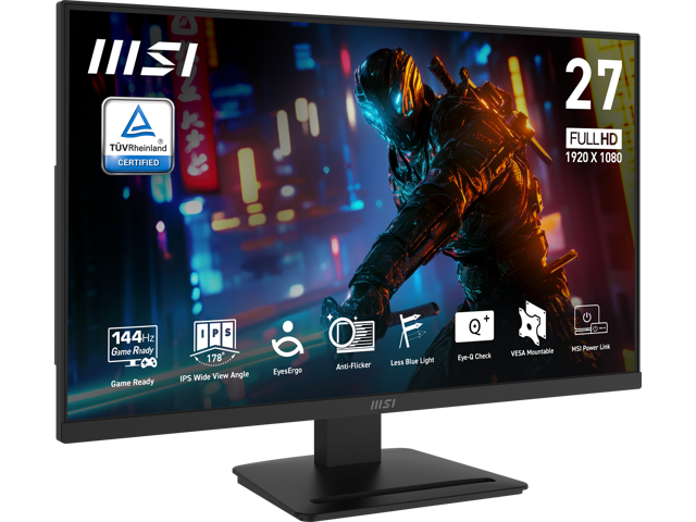 MSI - PRO MP273L E14 27" IPS LCD FHD 144Hz 1ms Free Sync Monitor, HDR Ready (HDMI,VGA port ) - Matte Black - image 4