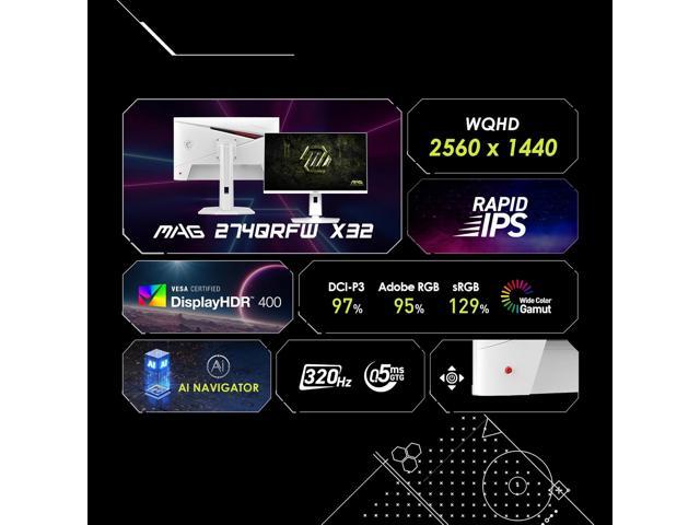 MSI - MAG 274QRFW X32 Rapid IPS LCD 27" QHD 320Hz 0.5ms FreeSync Gaming Monitor with HDR400 (DisplayPort, HDMI) - White - image 6