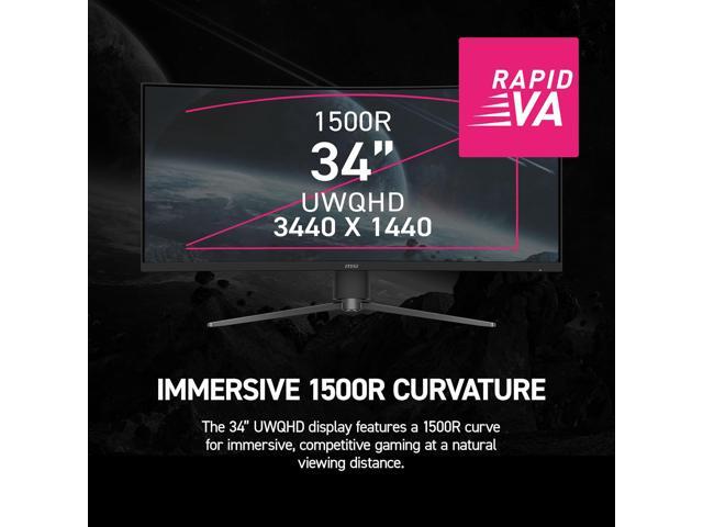 MSI - MPG 346CQRF X24 34" Rapid VA LCD Curved UWQHD 240Hz 0.5ms FreeSync Gaming Monitor with HDR400 (DisplayPort, HDMI) - Black - image 7