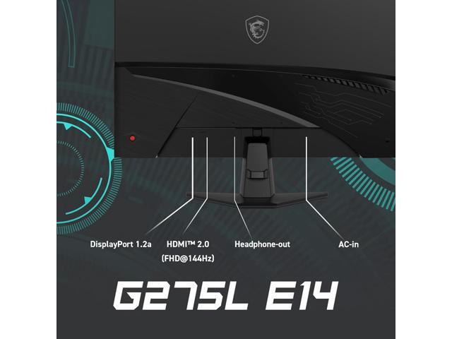 MSI - G275L E14 27" LCD FHD 144Hz 1ms Adaptive Sync Gaming Monitor (DisplayPort, HDMI) - Metallic Black - image 10