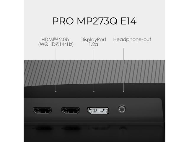 MSI - PRO MP273Q E14 27" IPS QHD 144Hz 1ms FreeSync Business Monitor with Built-in Speakers (DisplayPort, HDMI ) - Black - image 7