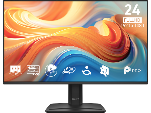 MSI - PRO MP242 E14C 23.8" IPS FHD 144Hz 1ms Adaptive Sync Monitor with Built-in Speakers (USB-C, VGA) - Matte Black - image 3