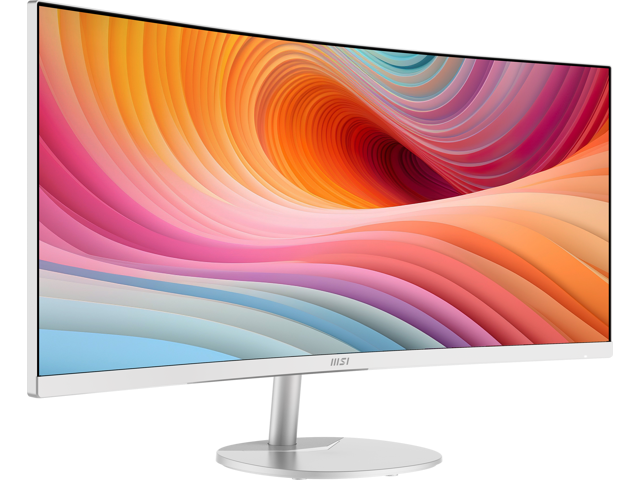 MSI - PRO MP341CQW E12 34" Curved UWQHD 120Hz 1ms VA Business Monitor with Built-in Speakers( (DisplayPort, HDMI ) - White - image 4