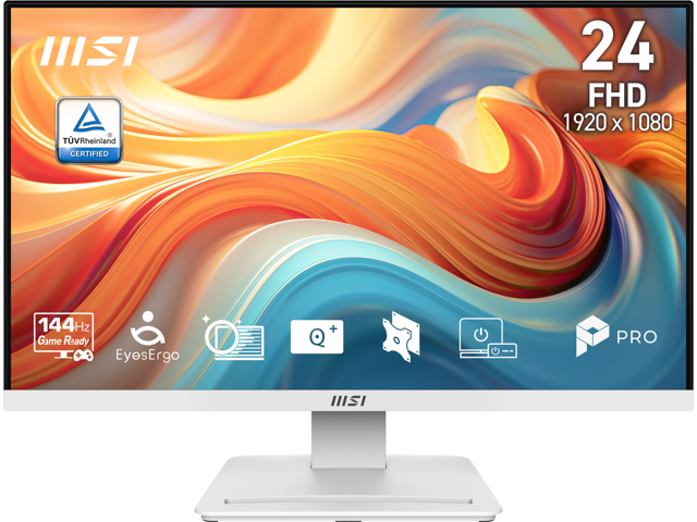 MSI 24 inch Full HD 144Hz AMD FreeSync 1ms White FHD Computer Monitor for both work and gaming with phone accessories stand PRO MP241W E14V