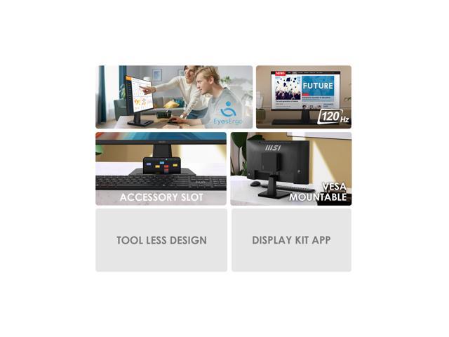 MSI - PRO MP225 E12VL 22" IPS FHD 120Hz 1ms Business Monitor with EyesErgo Tech (Video Port, HDMI) - Black - image 3