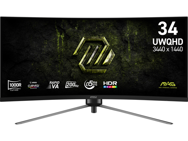 MSI - MAG 345CQRF E20 34" Curved UWQHD 200Hz 0.5ms Rapid VA Gaming Monitor with AI Vision - Black