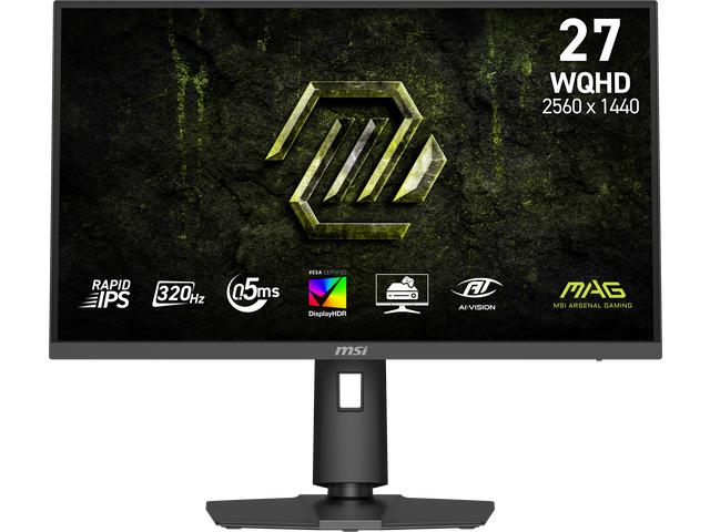 Open Box - MSI 27 inch WQHD 2K 1440P 320Hz IPS AMD FreeSync Premium & G-Sync Compatible 0.5ms HDR400 Gaming Computer Monitor with Height...
