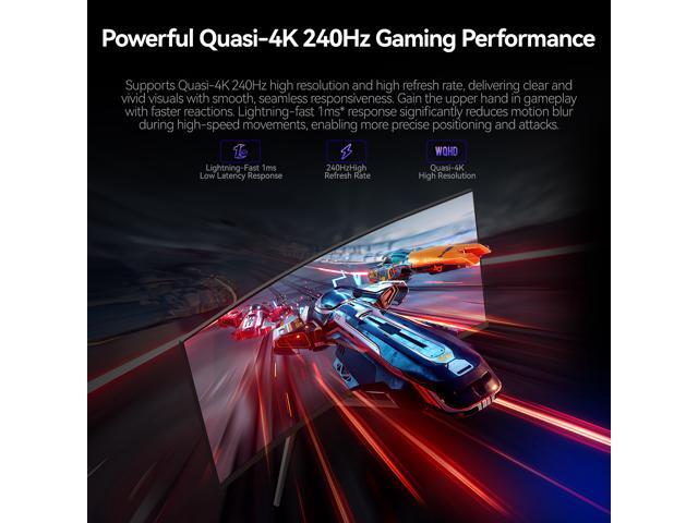 ABS 34' Ultrawide UWQHD 2K 1440P (Quasi 4K) 240Hz with AMD FreeSync 1ms HDR400 1500R Curved Gaming Computer Monitor with Height Adjustable stand...