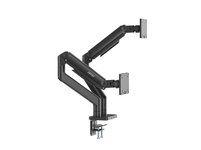 Open Box - MSI MAG MT201D - Premium Heavy Duty Dual Monitor Stand Arms, 17-45' Support, VESA Compatible, Adjustable Spring Assisted Mount, 44 lbs...