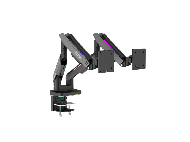Open Box - MSI MPG MT201DR V2 - Premium RGB Dual Monitor Stand Arms, 17-35' Support, VESA Compatible, Adjustable Heavy Duty Gas Spring Mount, 44...