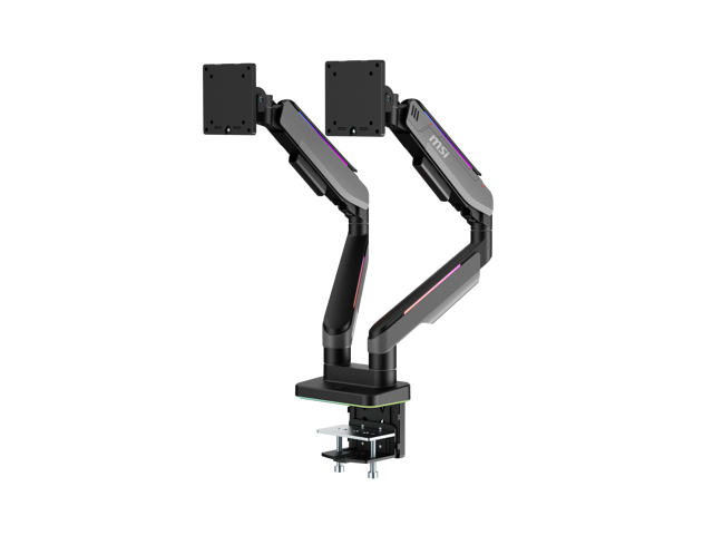 Open Box - MSI MPG MT201DR V2 - Premium RGB Dual Monitor Stand Arms, 17-35' Support, VESA Compatible, Adjustable Heavy Duty Gas Spring Mount, 44...