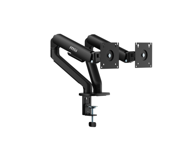 MSI MAG MT101DG - Gas spring Dual Monitor Stand Arm, Supports 17-32' Screens and 22 lbs, VESA Compatible, Adjustable gas Spring Mount, Clamp &...