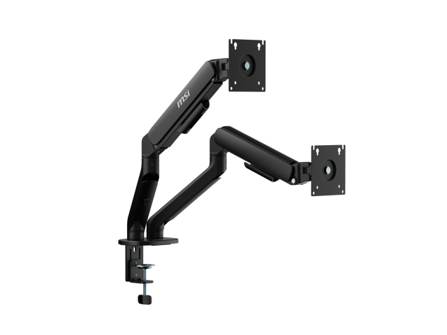 MSI MAG MT101DG - Gas spring Dual Monitor Stand Arm, Supports 17-32' Screens and 22 lbs, VESA Compatible, Adjustable gas Spring Mount, Clamp &...