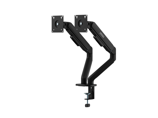 MSI MAG MT101DG - Gas spring Dual Monitor Stand Arm, Supports 17-32' Screens and 22 lbs, VESA Compatible, Adjustable gas Spring Mount, Clamp &...