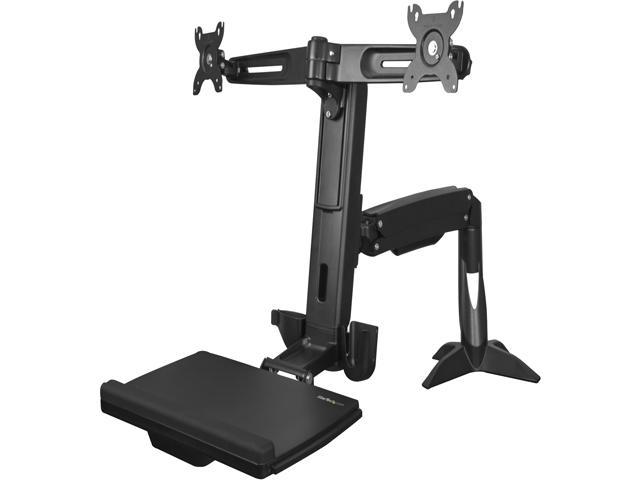StarTech ARMSTSCP2 Sit Stand Dual Monitor Arm - For 2 x 24in Monitors - Height Adjustable - VESA Dual Monitor Stand - Sit Stand Workstation