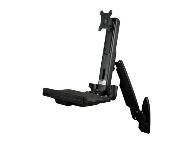 StarTech WALLSTS1 Wall Mounted Sit Stand Desk - Single Monitor - Adjustable Standing Desk Converter - Height Adjustable Desk - Desk Riser