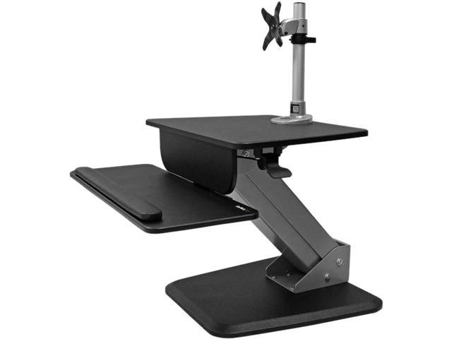 StarTech BNDSTSPIVOT Single Monitor Sit-to-stand height adjustment 16.6' and 360 degree rotation monitor mount Supports displays from 12' to 30' up.