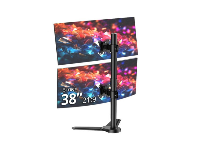 SIIG Dual 38IN Vertical Freestanding Heavy-Duty Monitor Stand - Fits 1338IN Flat/Curved/Ultrawide - up to 26.5 lbs Each - 31.6IN Adj Pole - Full...
