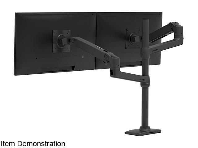 Ergotron LX Dual Stacking Arm Tall Pole (Matte Black)