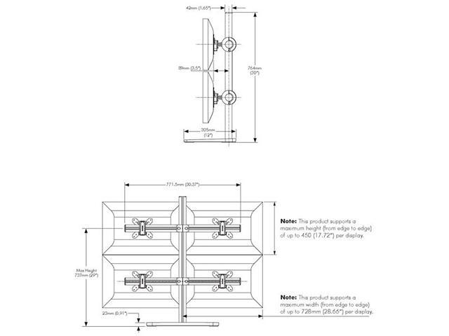 Atdec Freestanding Quad/Triple/Dual/Single Monitor Desk Mount Up to 32" Monitors - image 12