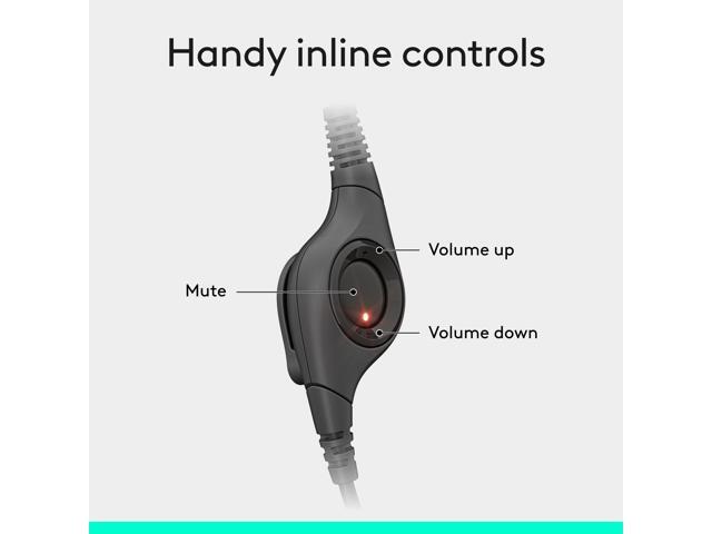 Logitech - H390 Wired USB-A On-Ear Stereo Headphones with Noise Canceling Microphone - Black - image 5