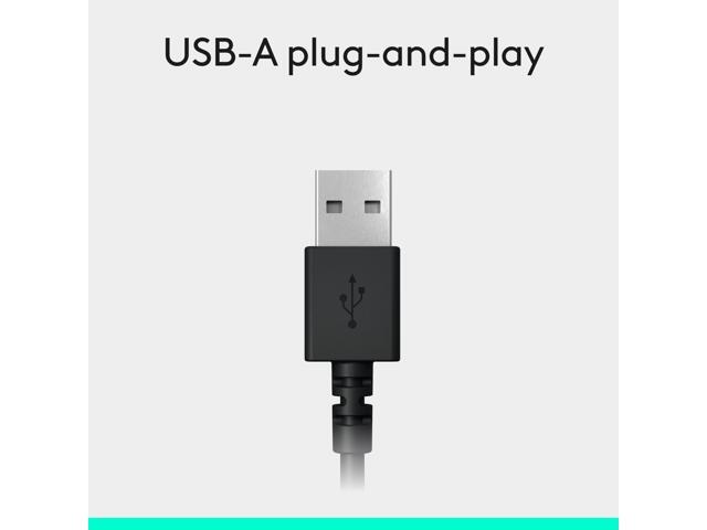 Logitech - H390 Wired USB-A On-Ear Stereo Headphones with Noise Canceling Microphone - Black - image 6