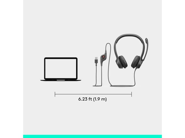 Logitech - H390 Wired USB-A On-Ear Stereo Headphones with Noise Canceling Microphone - Black - image 8