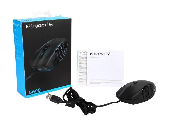 Logitech G600 MMO Gaming Mouse, RGB Backlit, 20 Programmable Buttons