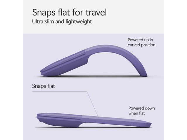 Microsoft - Surface Arc Bluetooth BlueTrack Ambidextrous Mouse for PC - Wireless - Violet - image 5