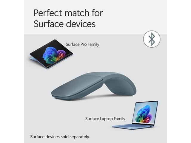 Microsoft - Surface Arc Bluetooth BlueTrack Ambidextrous Mouse for PC - Wireless - Ocean - image 6
