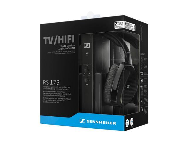 Sennheiser - RS 175 RF Wireless Headphone System for TV Listening with Bass Boost and Surround Sound Modes - Black - image 5
