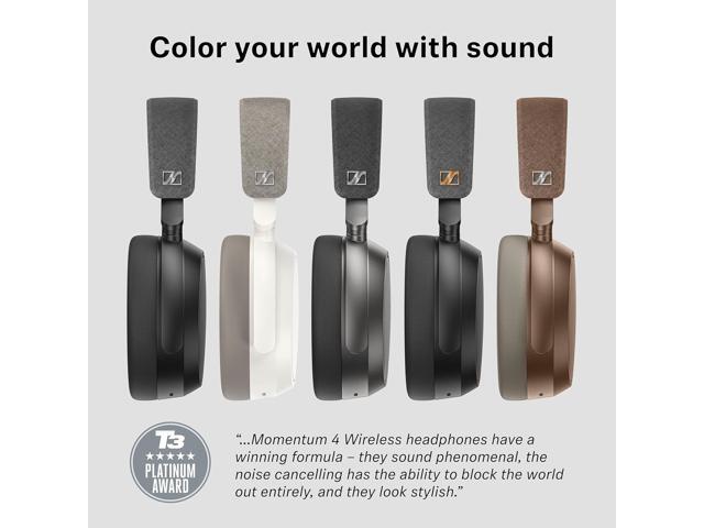 Sennheiser - MOMENTUM 4 Wireless Adaptive Noise-Canceling Over-The-Ear Headphones - White - image 5