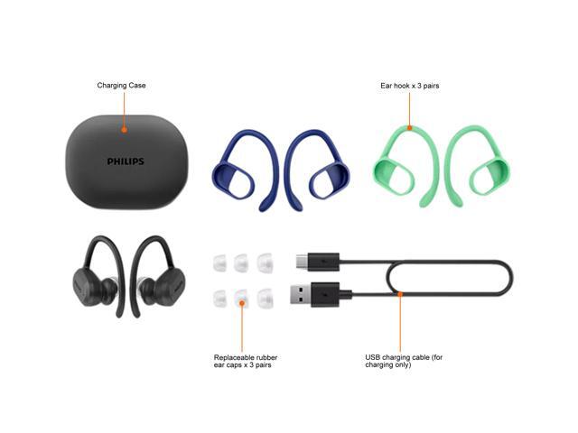 Philips A7306 True Wireless Sports Headphones with Detachable Ear Hooks or Wing Tips Waterproof TAA7306BK - image 6