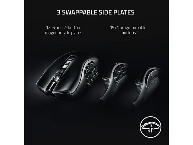 Razer - Naga V2 Pro MMO Optical Gaming Mouse with Interchangeable Side Plates in 2, 6, 12 Button Configurations - Wireless - Black - image 3