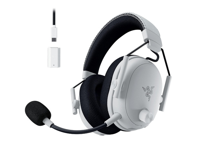 Razer BlackShark V3 Pro Wireless ANC Gaming Headset for PC, 2.4 GHz, White,Full Band Mic, 50mm Drivers, Bluetooth, USB, 3.5mm, Works with Mac, PS5,...