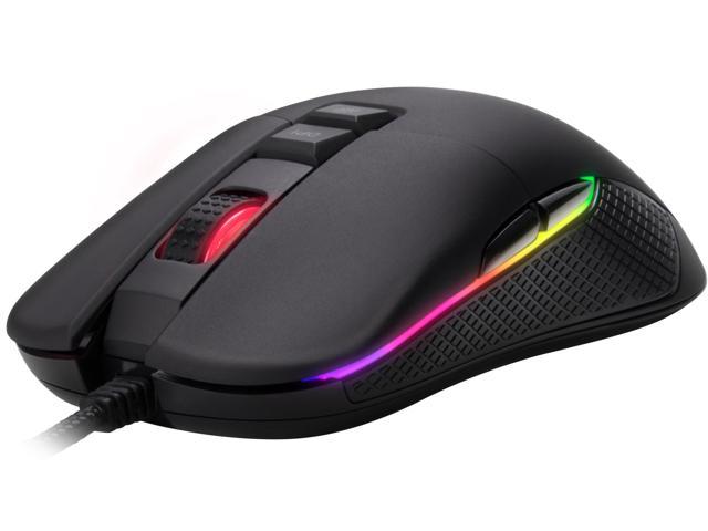 Rosewill NEON M62 Ambidextrous Wired Gaming Mouse, On-The-Fly 10000 DIP, Ergonomic Ambidextrous Hand Grips, 9 Programmable Buttons, 12 RGB.