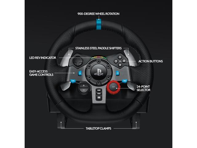 Logitech - G29 Driving Force Racing Wheel and Floor Pedals for PS5, PS4, PC, Mac - Black - image 7
