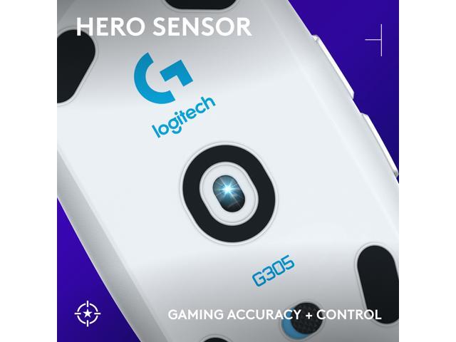 Logitech - G305 LIGHTSPEED Wireless Optical 6 Programmable Button Gaming Mouse with 12,000 DPI HERO Sensor - Wireless - White - image 2