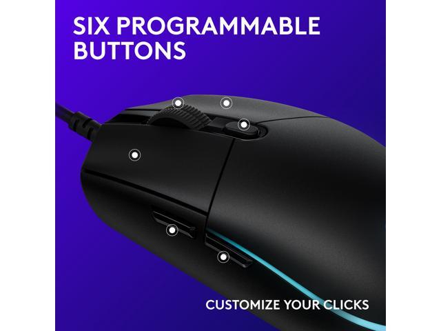 Logitech G203 Wired Gaming Mouse, 8,000 DPI, Rainbow Optical Effect LIGHTSYNC RGB, 6 Programmable Buttons, On-Board Memory, Screen Mapping, PC/Mac...