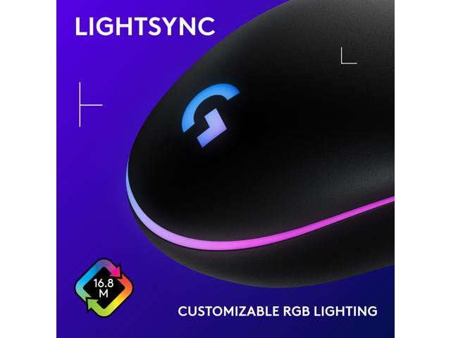 Logitech G203 Wired Gaming Mouse, 8,000 DPI, Rainbow Optical Effect LIGHTSYNC RGB, 6 Programmable Buttons, On-Board Memory, Screen Mapping, PC/Mac...