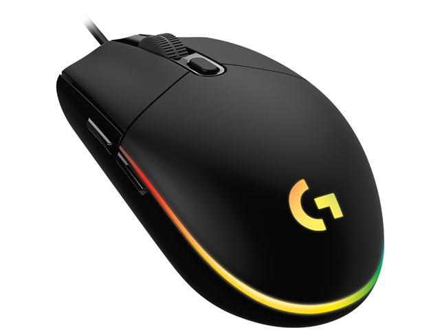 Logitech G203 Wired Gaming Mouse, 8,000 DPI, Rainbow Optical Effect LIGHTSYNC RGB, 6 Programmable Buttons, On-Board Memory, Screen Mapping, PC/Mac.